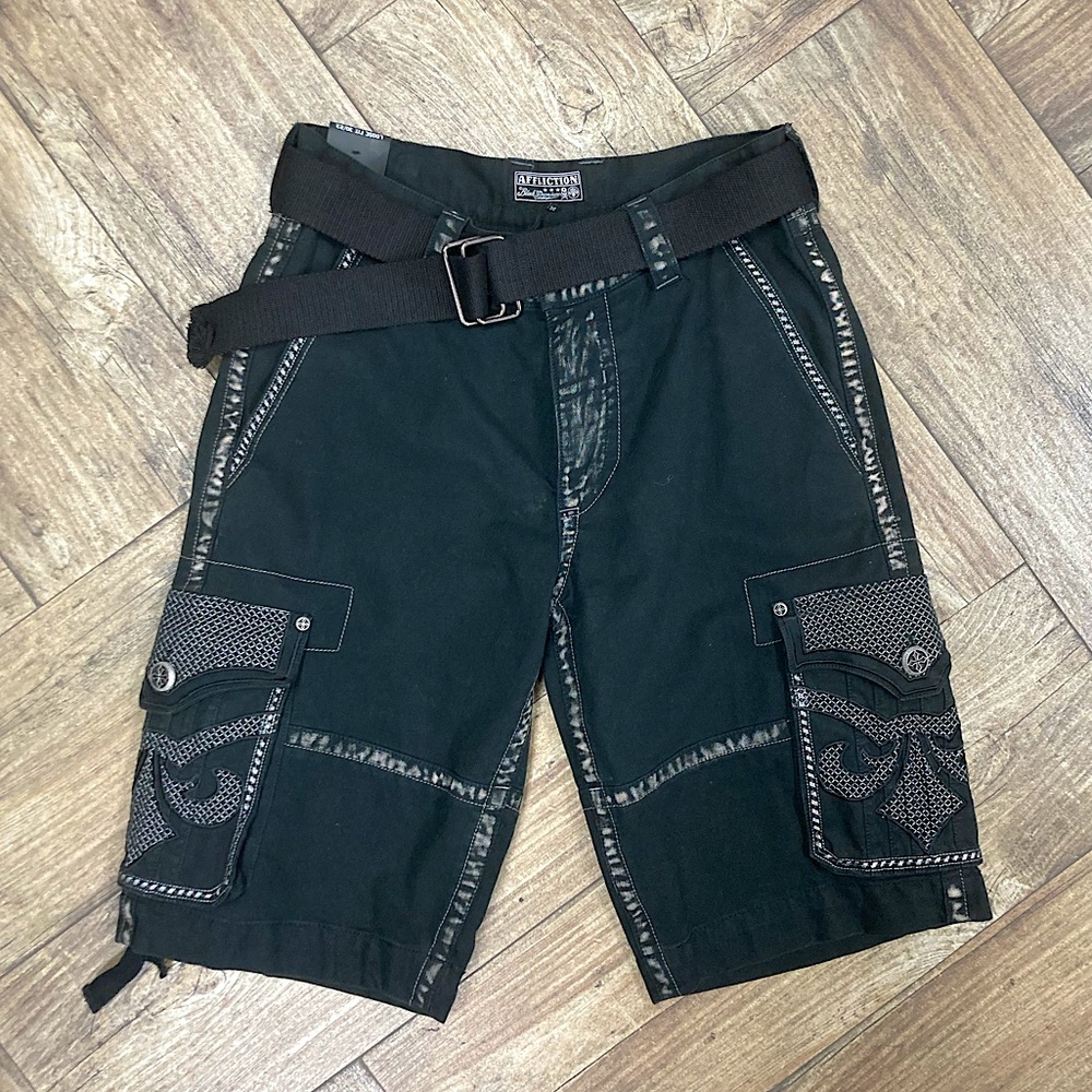 Men’s Affliction Public Enemies Shorts in Black